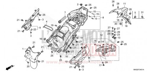 KOTFLUEGEL, HINTEN (CRF1100A2/A4/AL2/D2/D4/DL2/DL4) CRF1100A4M de 2021